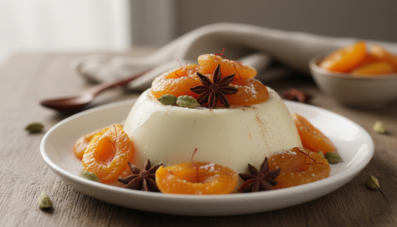 découvrez notre savoureux blanc-manger aux abricots parfumés aux épices aromatiques, une douceur délicate et gourmande qui éveillera vos papilles.