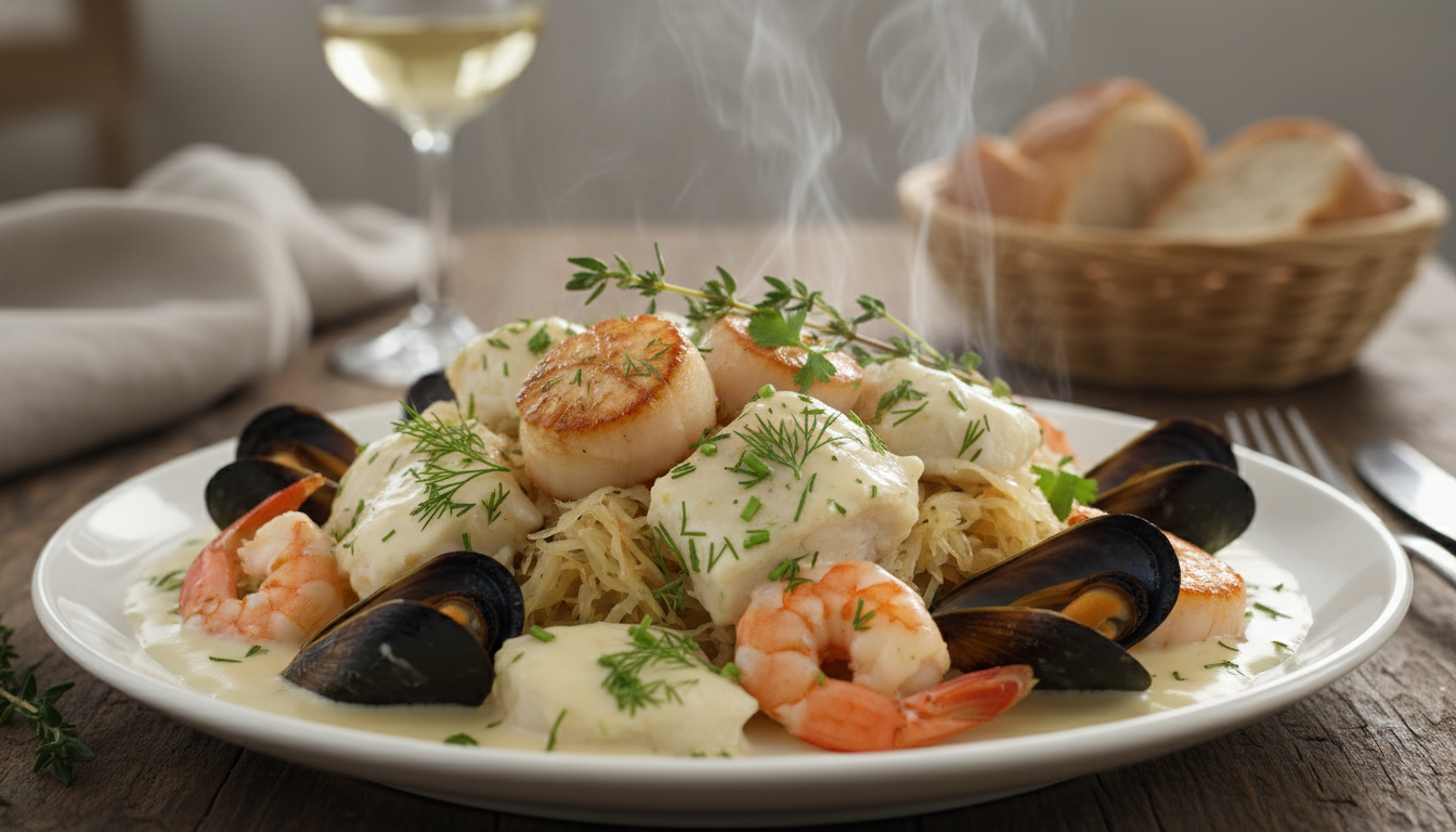 découvrez la recette secrète de la sauce parfaite pour sublimer votre choucroute de la mer et impressionner vos convives avec des saveurs uniques.