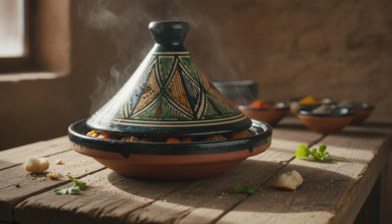 explorez l'art traditionnel de la cuisson lente avec notre tajine en terre cuite, pour des saveurs authentiques et une expérience culinaire unique.