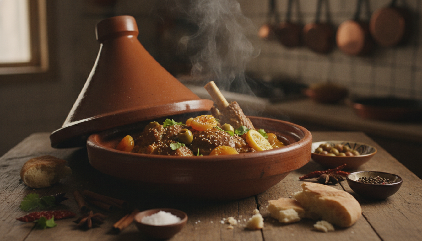 découvrez le tajine en terre cuite, un art culinaire marocain alliant cuisson lente et saveurs authentiques pour des plats savoureux et traditionnels.