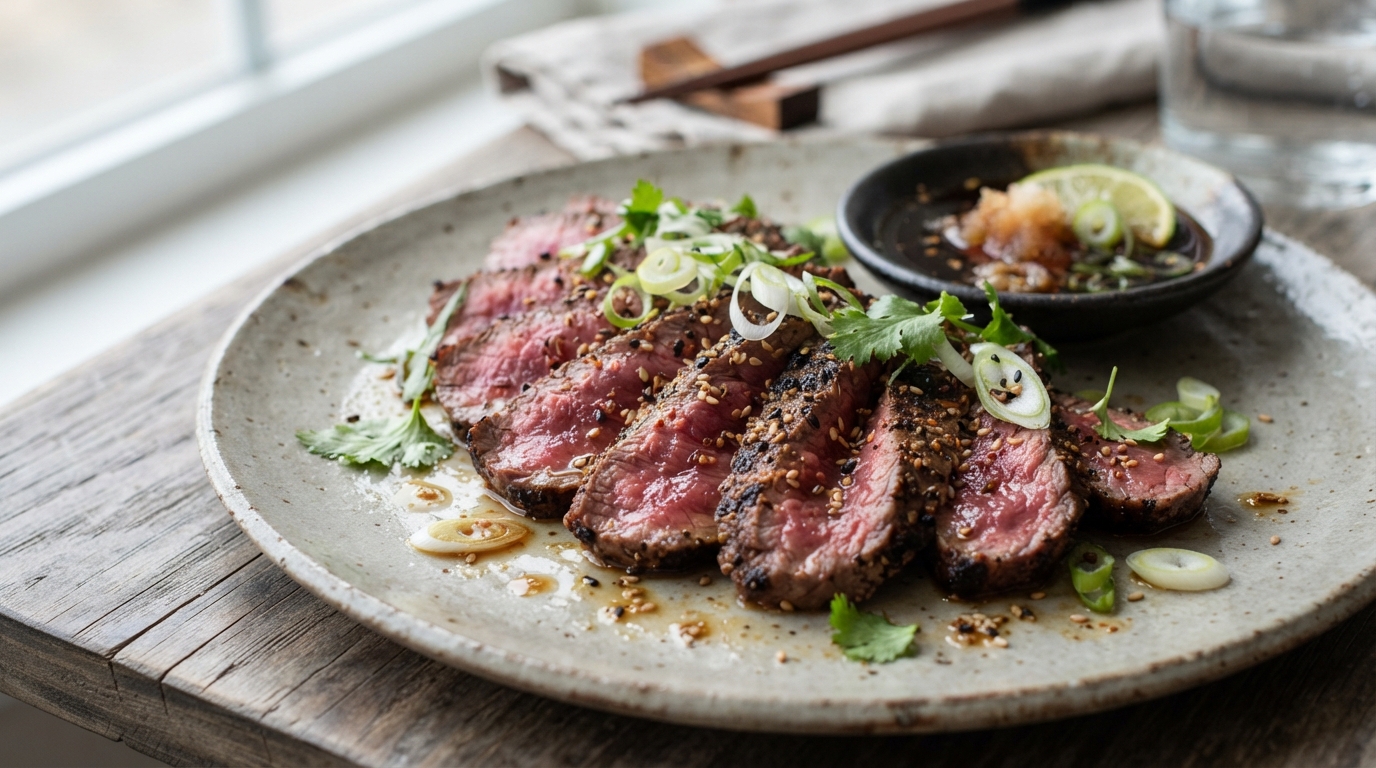 découvrez le tataki de bœuf : une marinade parfumée et une cuisson éclair pour obtenir une viande tendre, savoureuse et pleine de caractère.