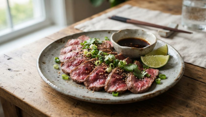 découvrez le tataki de bœuf : une marinade parfumée et une cuisson éclair pour obtenir une viande tendre, savoureuse et pleine de caractère.
